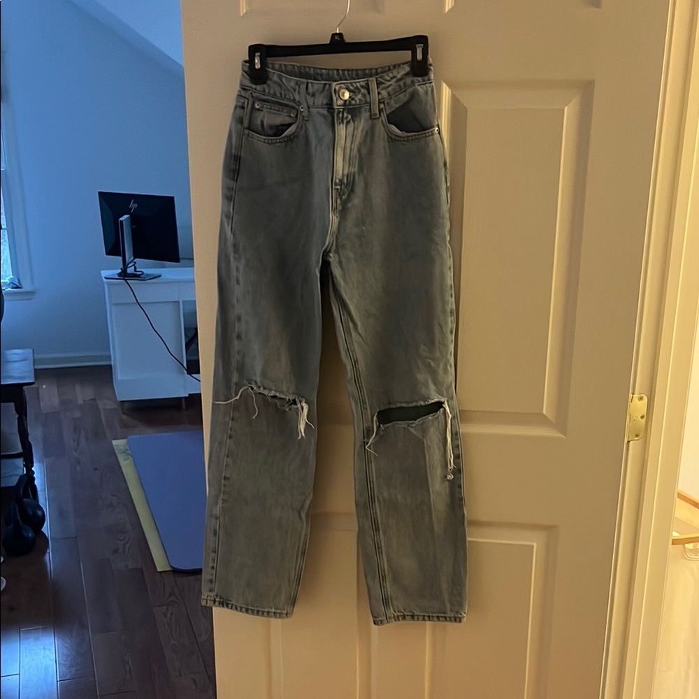 Princess Polly Light Blue Straight Leg Jeans
